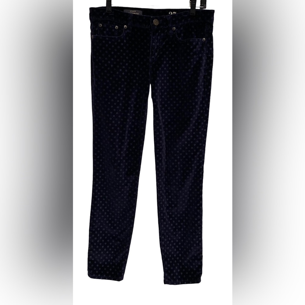 J. Crew Toothpick Dark Blue Velvety Ankle Jeans